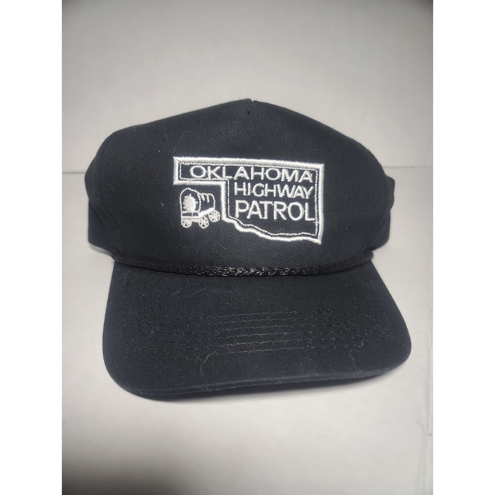 Oklahoma Highway Patrol Hat Black Snapback Rope Cap OHP Law Enforcement Logo